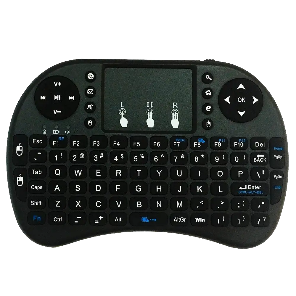 MINI TECLADO INALAMBRICO PARA SMART TV RECARGABLE NEGRO