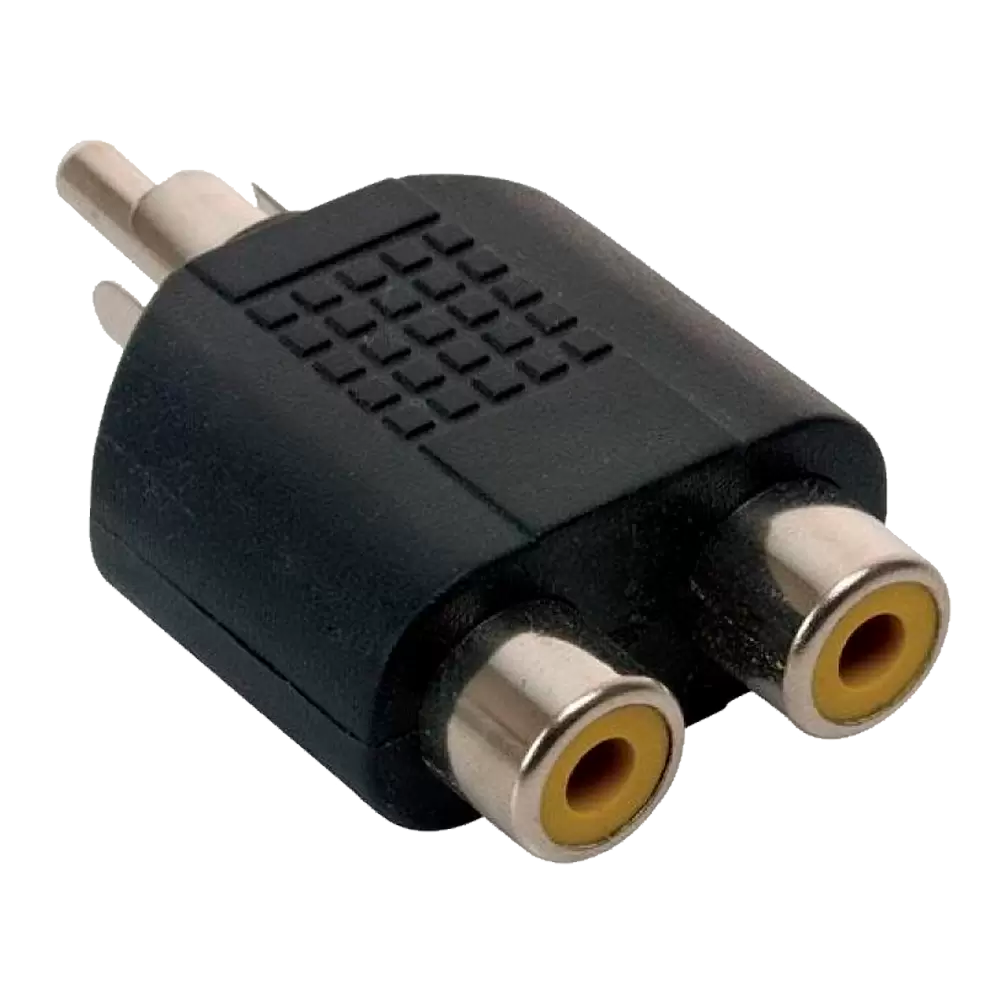 Adaptador Plug RCA Macho A 2 Jacks RCA Hembra, Duplica la Salida