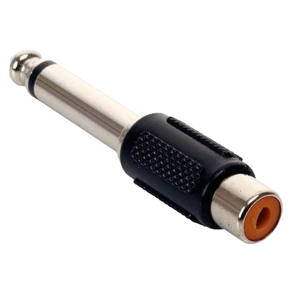 Adaptador Jack RCA Hembra a Plug 6.3 mm Monoaural