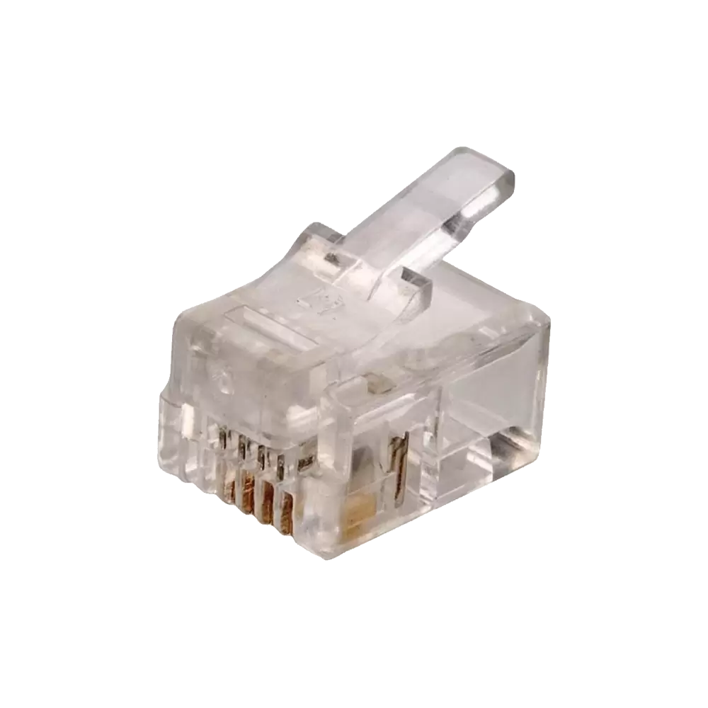 CONECTOR PLUG TELEFONICO MODULAR DE 4 CONTACTOS RJ11