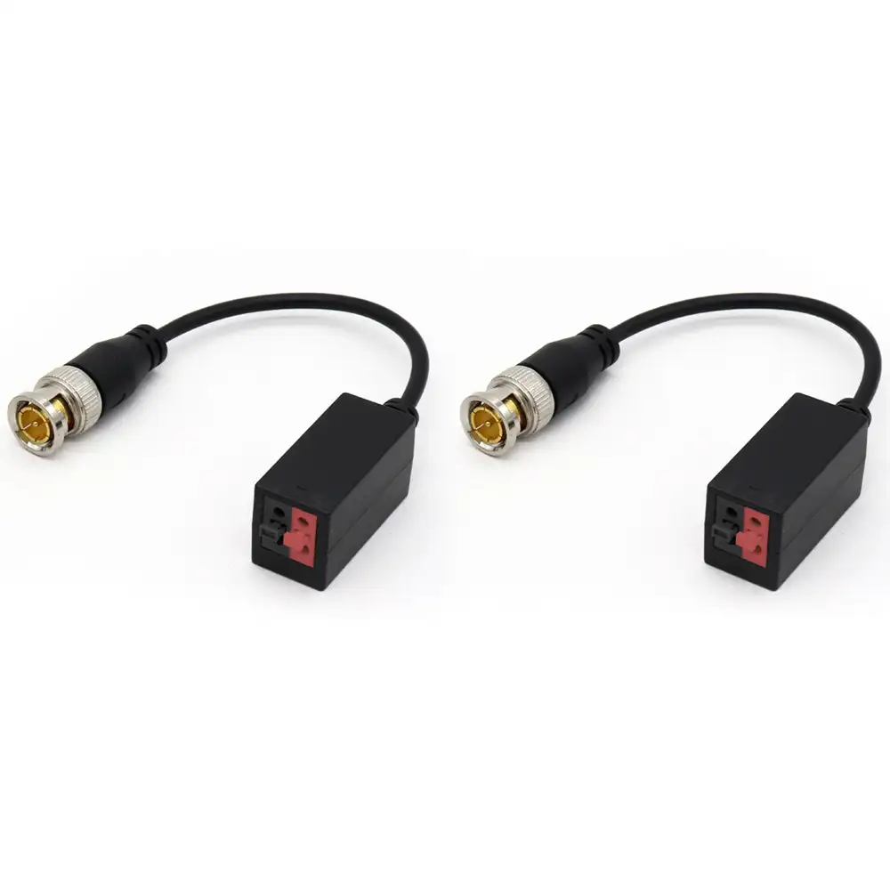 TRANSCEPTOR BALUN PASIVO CCTV CON CONECTOR BNC CON CABLE HD CVI TVI AHD