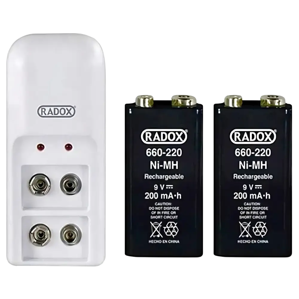 Cargador De Baterias 9v Con 2 Baterias 9v 200 Mah