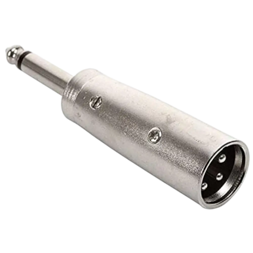 Adaptador Xlr Tipo Cannon Plug Macho 3 Pines A Plug 6.3mm Monoaural Metalico