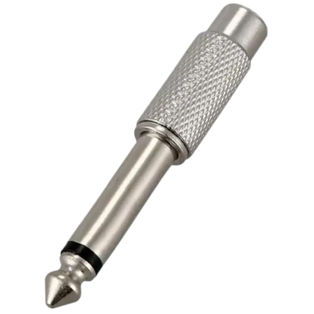 Adaptador Jack Rca Hembra A Plug 6.3 Mm Monoaural Metalico