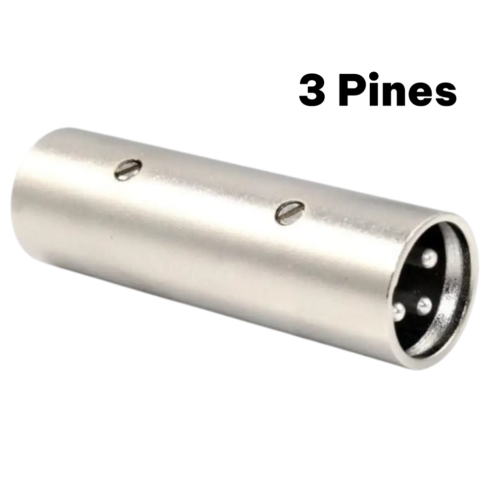 Adaptador Xlr Plug Macho Tipo Cannon A Xlr Plug Macho Tipo Cannon De 3 Pines Metalico