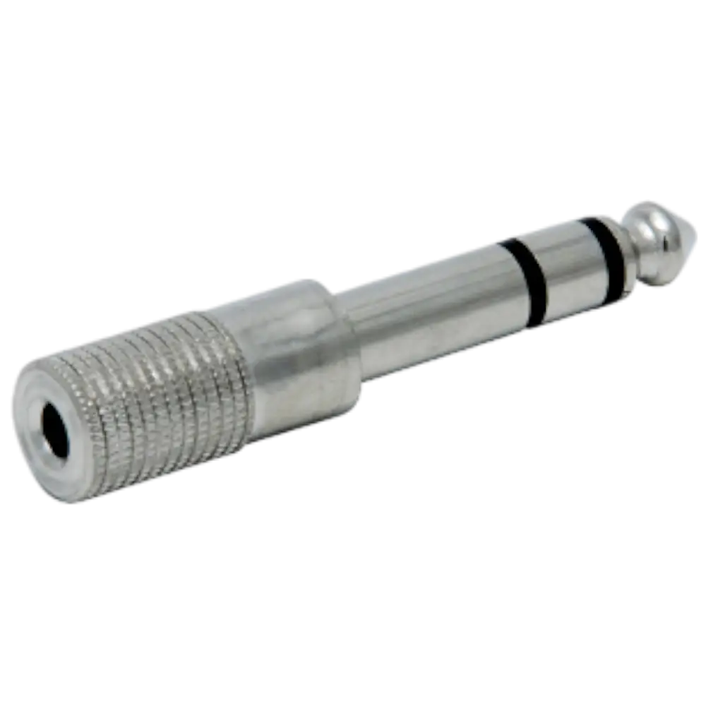 Adaptador Jack 3.5 Mm A Plug 6.3 Mm Estéreo Metalico