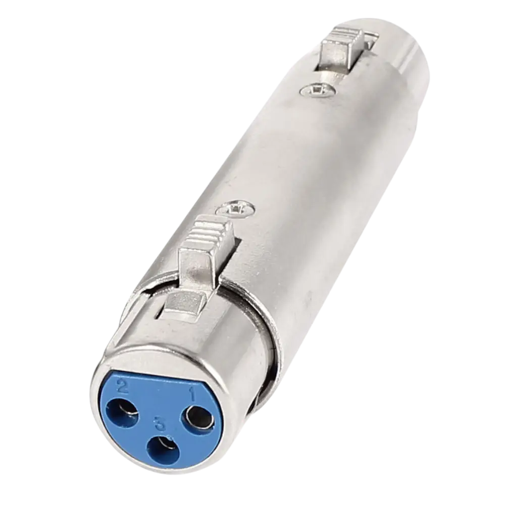 Adaptador Xlr Jack Hembra Tipo Cannon A Xlr Jack Hembra Tipo Cannon De 3 Pines Metalico Con Seguro
