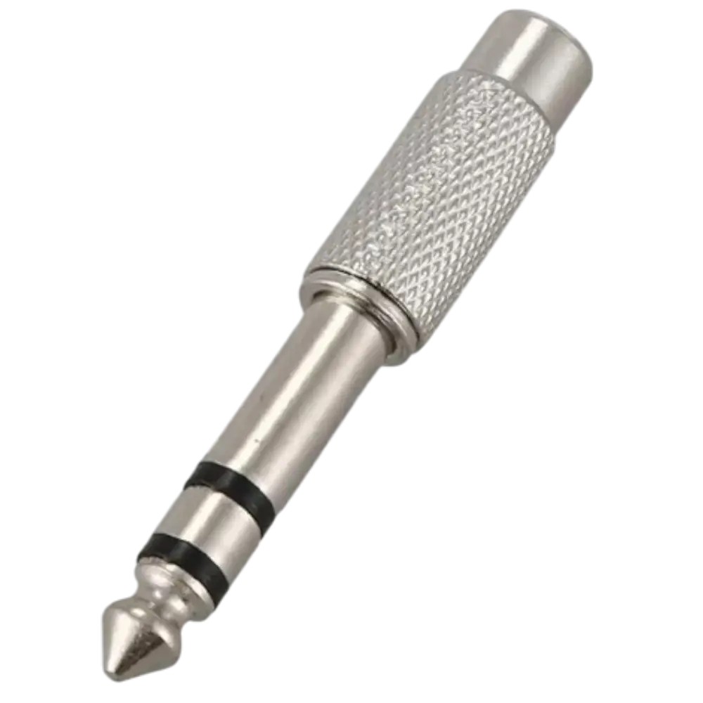 Adaptador Jack Rca Hembra A Plug 6.3 Mm Estereo Metalico
