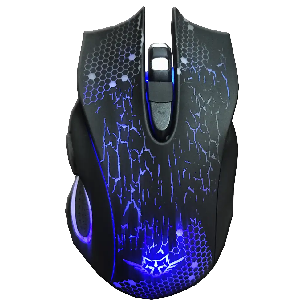 MOUSE GAMER PRO ILUMINADO MULTICOLOR NEGRO 1600DPI Y BOTONES DE AVANCE