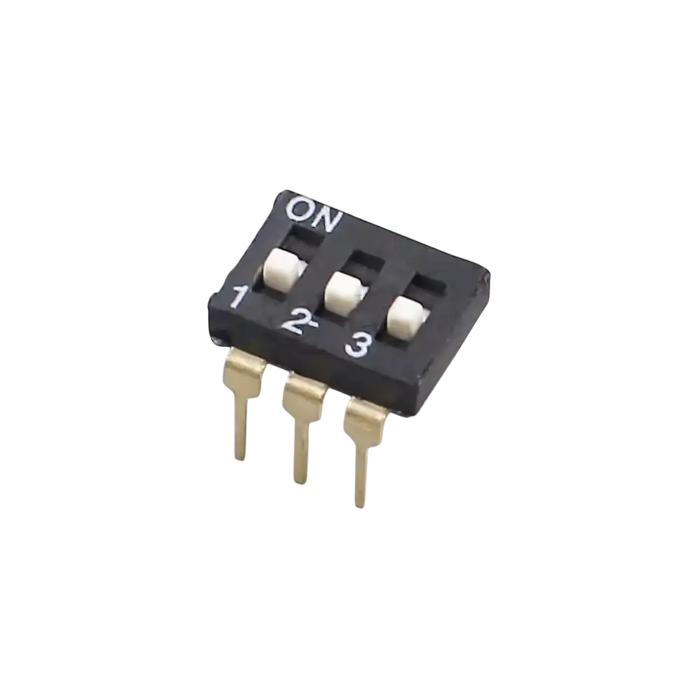 Dip Switch 3 Canales Negro Separacion 2.54mm Para Protoboard