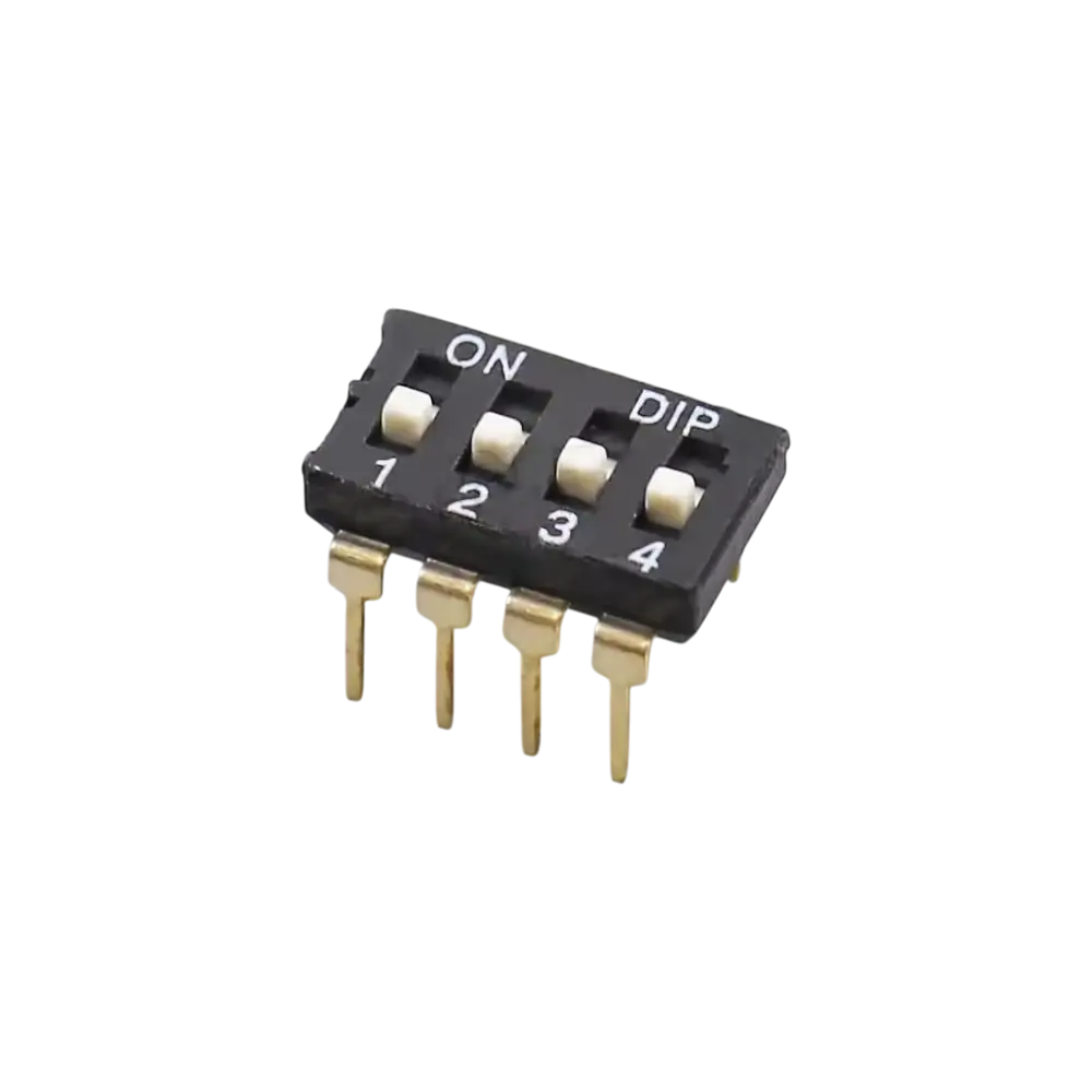 Dip Switch 4 Canales Negro Separacion 2.54mm Para Protoboard