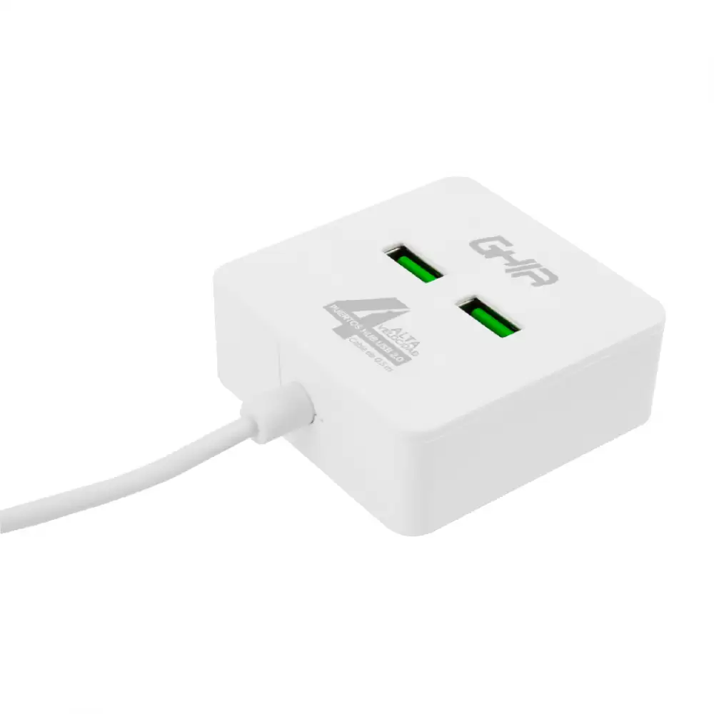 Hub Usb 2.0 Ghia De 4 Puertos   Transferencia De Datos  Cable 1 Metro