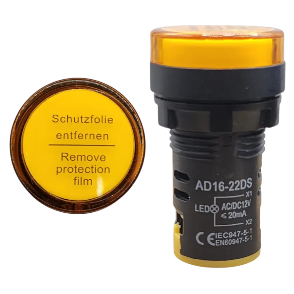 Lampara Indicadora Foco Piloto Amarillo Ac-dc 110v-220v A16-22ds