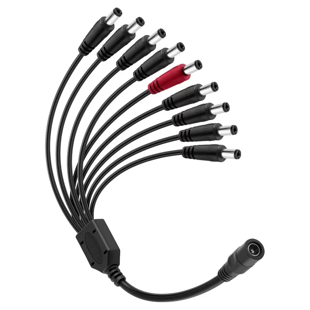 Cable Adaptador Divisor de Alimentacion Para 1 DVR y 8 Camaras CCTV Pulpo