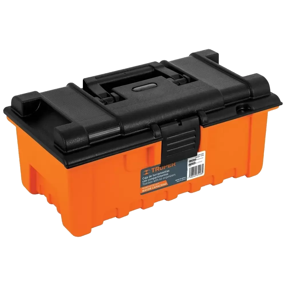 Caja para herramientas de 19 pulgadas naranja sin compartimentos de 48x27x25cm Truper