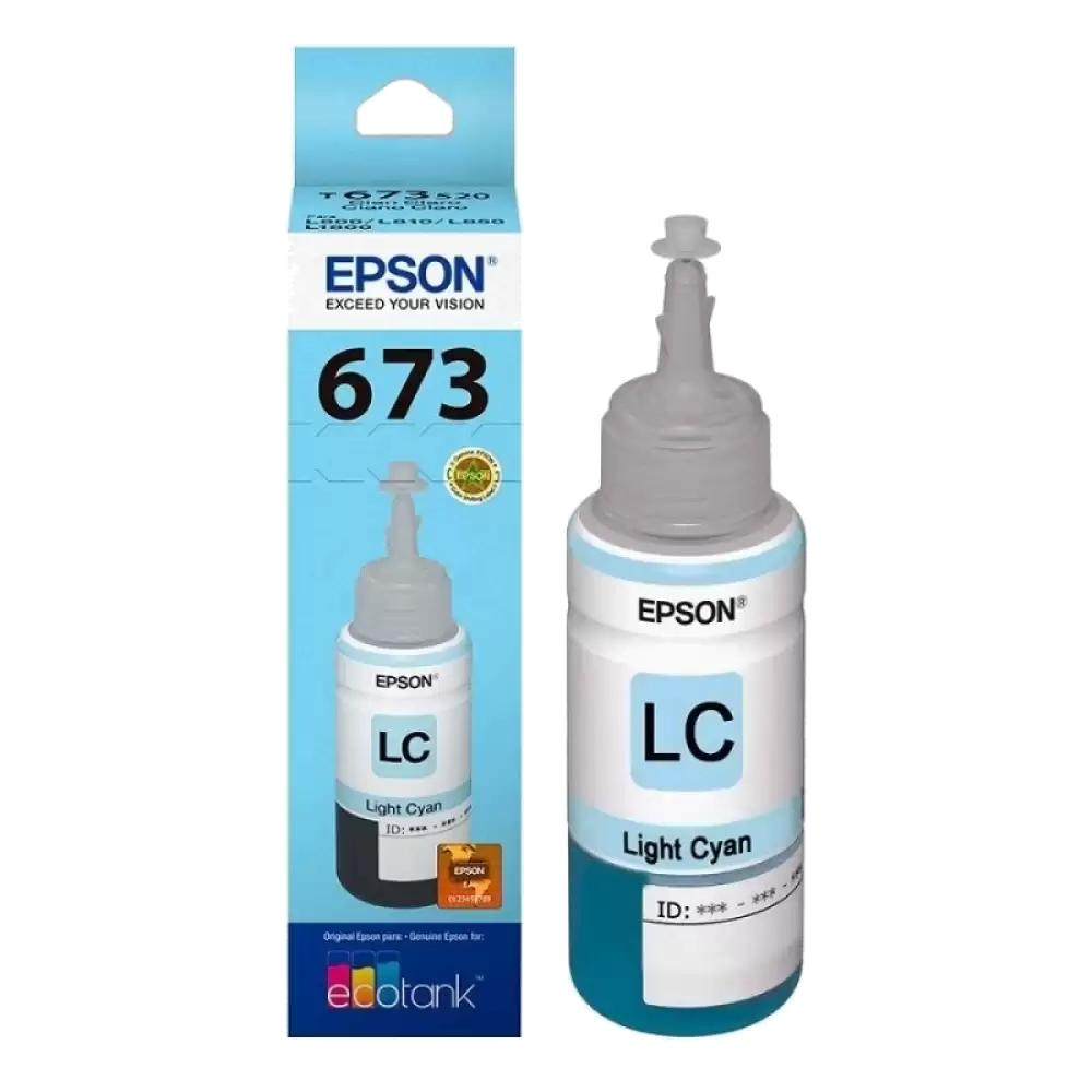 CARTUCHO EPSON MODELO 673 CYAN LIGHT, PARA L800,  L1800 ,  L805