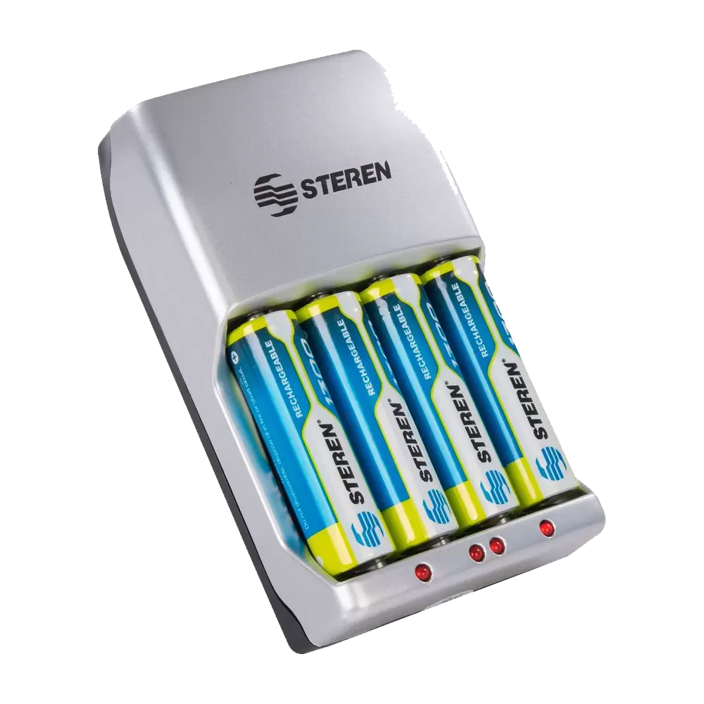 CARGADOR RAPIDO  DE BATERIAS AA/AAA CON 4 BATERIAS AA