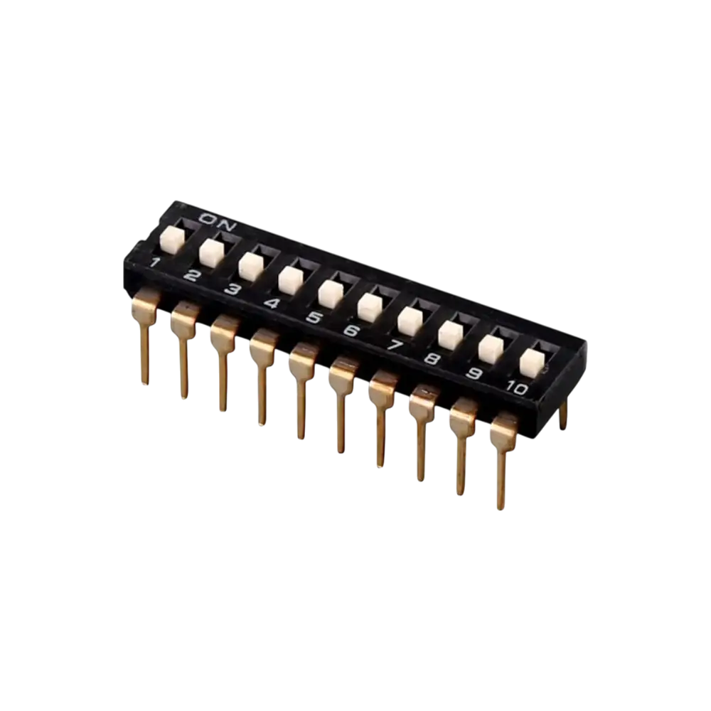 Dip Switch 10 Canales Negro Separacion 2.54mm Para Protoboard