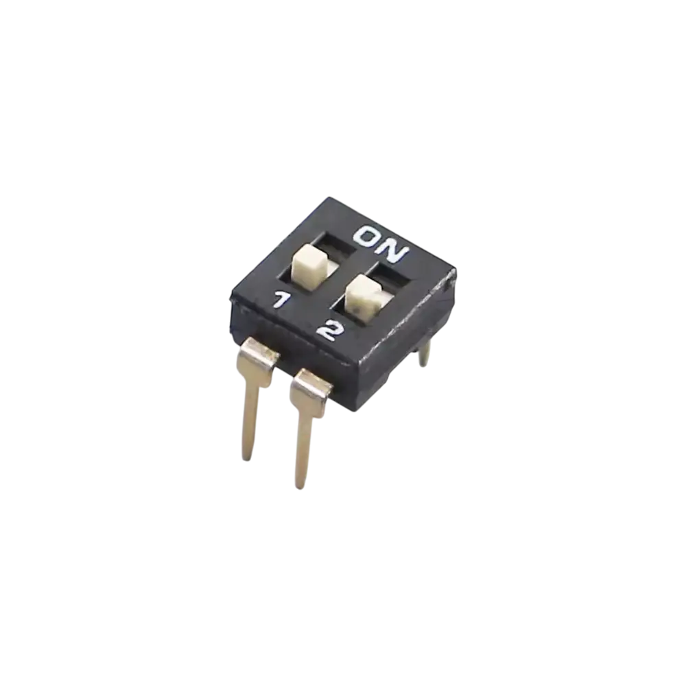 Dip Switch 2 Canales Negro Separacion 2.54mm Para Protoboard