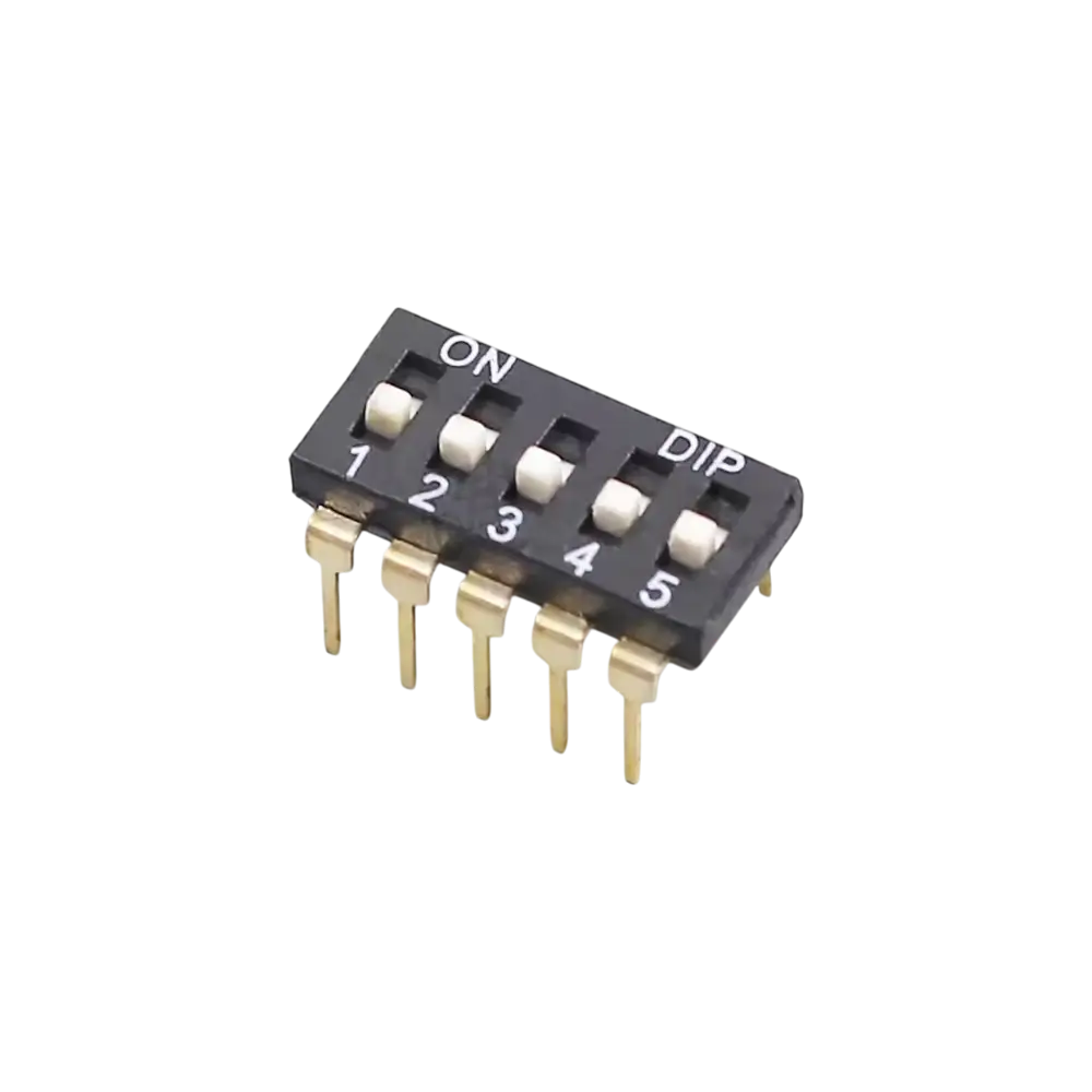 Dip Switch 5 Canales Negro Separacion 2.54mm Para Protoboard