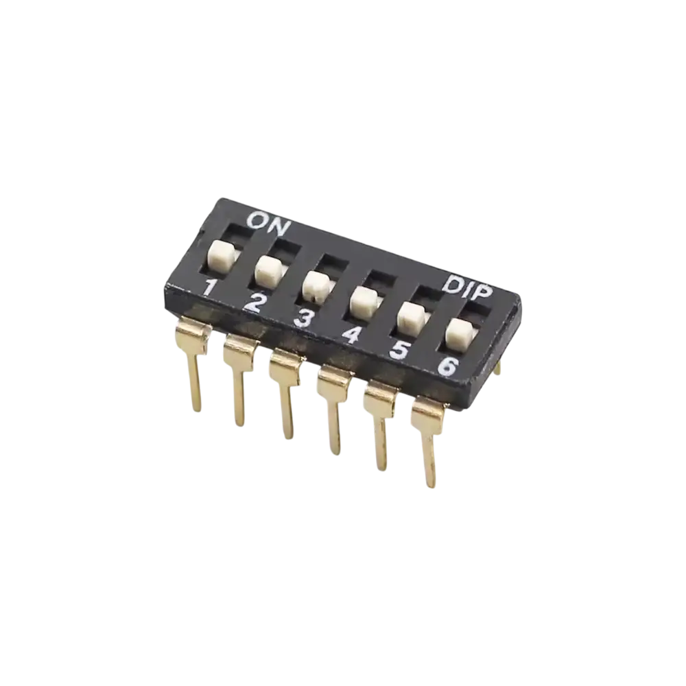 Dip Switch 6 Canales Negro Separacion 2.54mm Para Protoboard