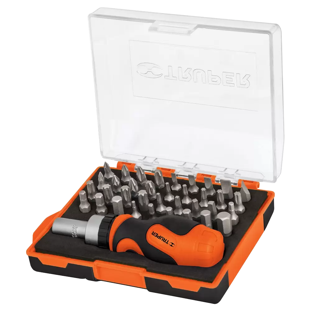 Desarmador tipo trompo con matraca y 36 puntas Truper