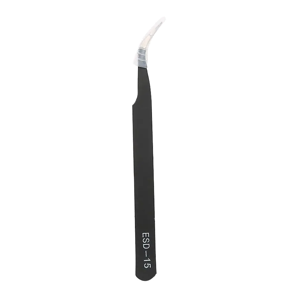 Pinza De Precision Antiestatica Con Punta Curvada Esd-15