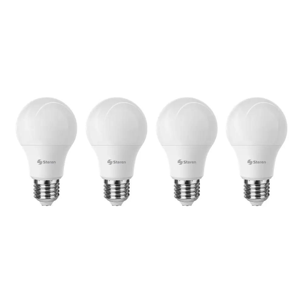 Paquete de 4 focos led 9w equivale a 60w luz fria