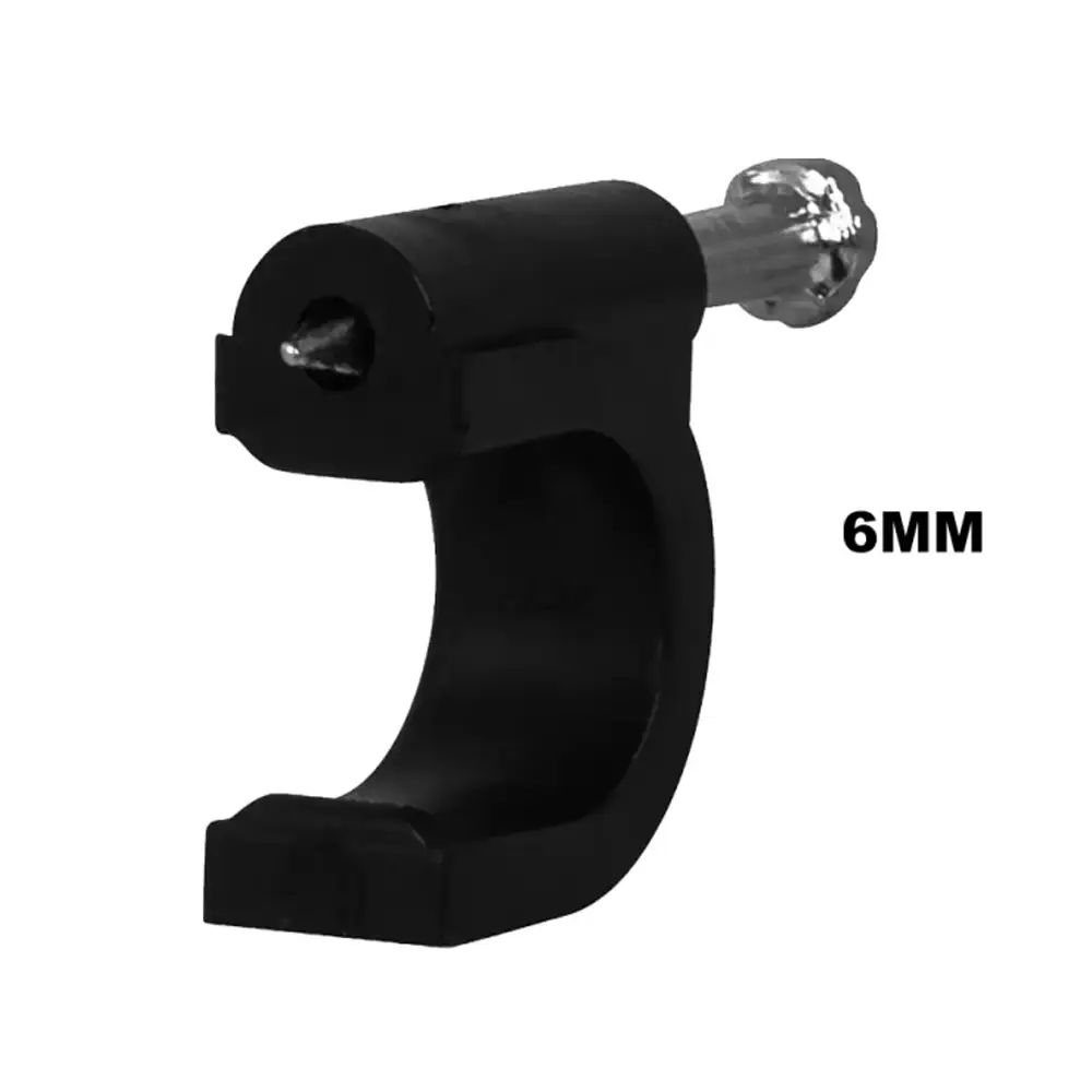 Grapas Negras Para Cable Redondo De 6 Mm Con 20 Piezas, Volteck