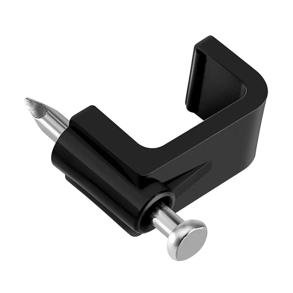 Grapa Plana Negra Dual Para Cable Coaxial RG6 De 15mm X 9mm y 2.5cm De Largo Del Clavo bolsa 50 pzas