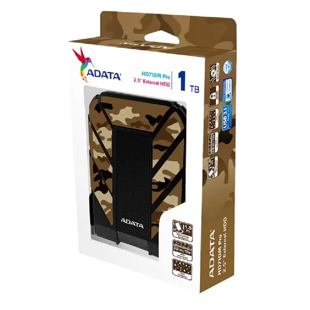DISCO DURO EXTERNO 1TB ADATA HD710MP PRO 2.5 USB 3.1 CONTRAGOLPES CAMUFLAJE ARENA WINDOWS/MAC/LINUX