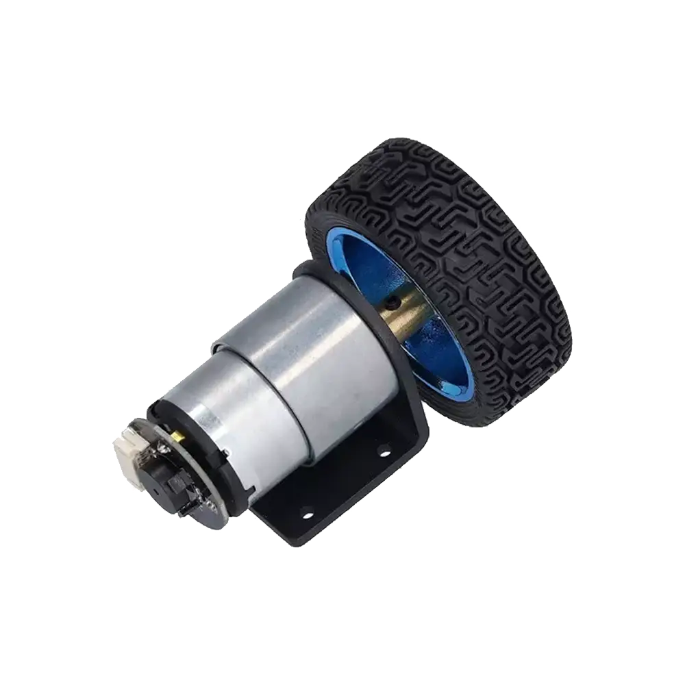 Motorreductor Con Llanta Jgb37-520 De 6v A 90rpm Con Caja Reductora De Metal 3.2 Kg.cm Y Módulo Encóder