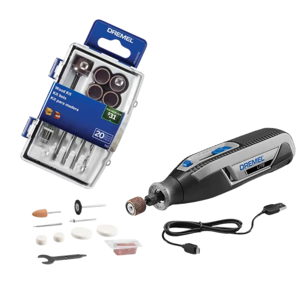 Kit Dremel Lite De 10 Accesorios Mas Estuche 733 Con 20 Accesoiros