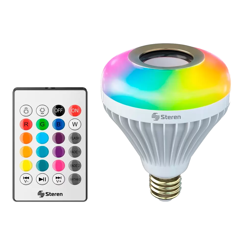 Foco LED RGB 6.5W Con Bocina Bluetooth Y Control Remoto