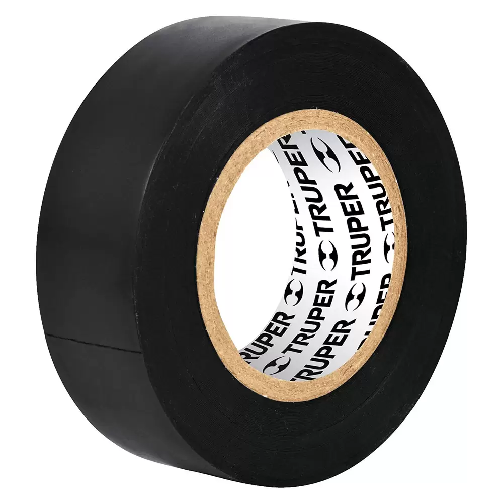 Cinta de aislar negro de 9 metros x 19 mm con 0.18 mm espesor Truper