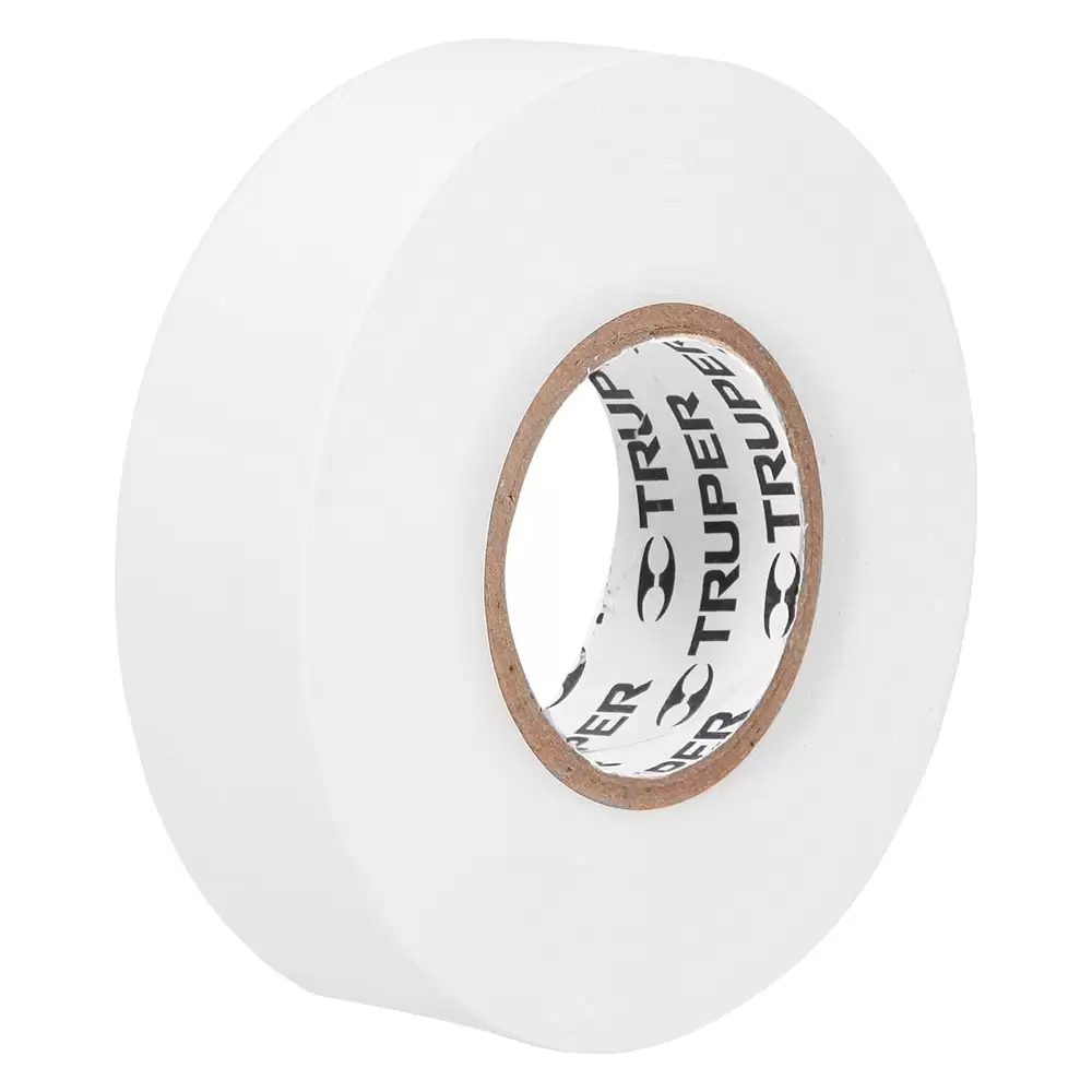 Cinta de aislar blanca de 18 metros x 19 mm con 0.18 mm espesor Truper