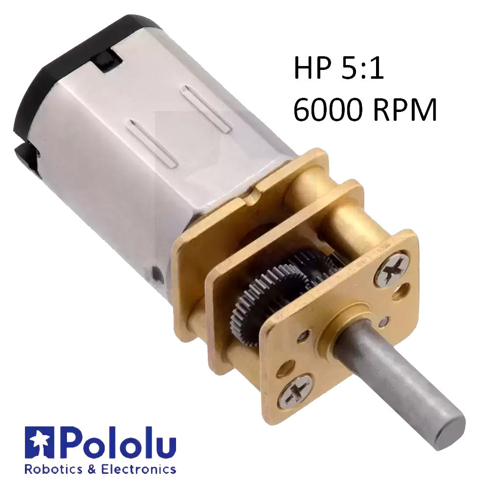 MICROMOTORREDUCTOR 5:1  6V HP POLOLU 6000 RPM N20
