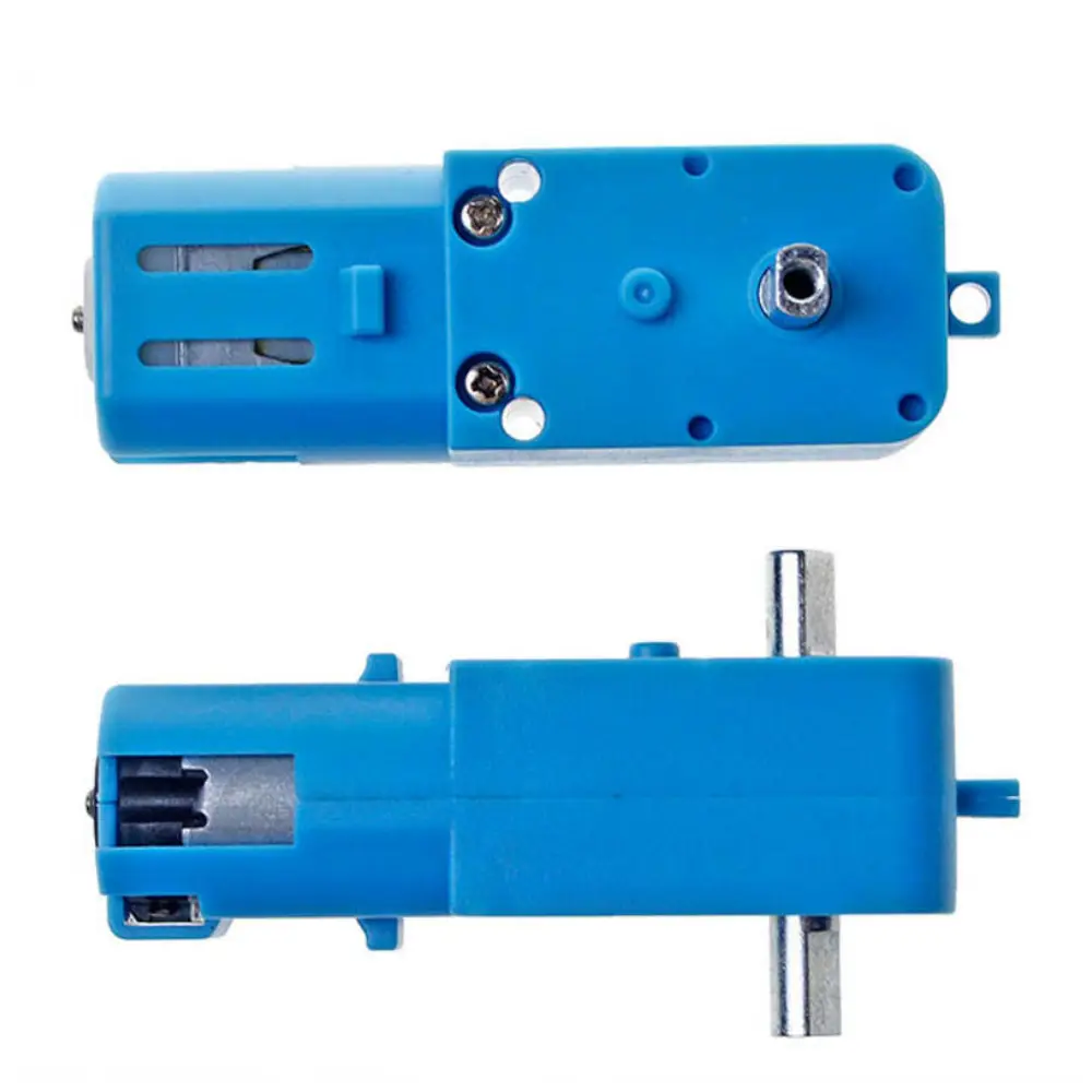 Motorreductor Azul 2 Ejes  De Engranes Metalico 110 Rpm 3-6v