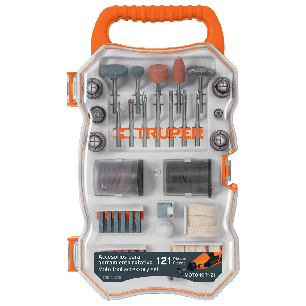 Kit de accesorios para Mototool 121 piezas para corte, esmerilado, grabar, lijar, pulir Truper