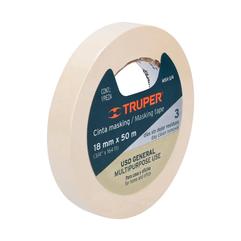 Cinta masking tape de 3/4" 18 mm x 50 m Truper