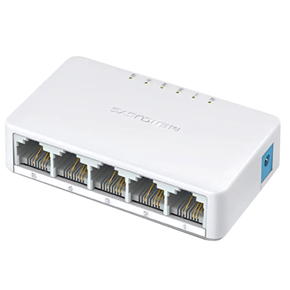 Switch Mercusys Ms105  5 Puertos Rj45 10/100mbs Mdi/mdix Half Y Full Duplex