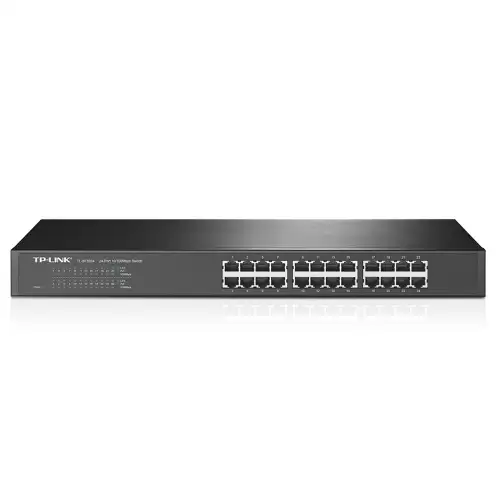 Switch Tp-link Tl-sf1024 24 Puertos Rj45 10 100 Mbps No Administrable Para Rack De 19 Pulgadas
