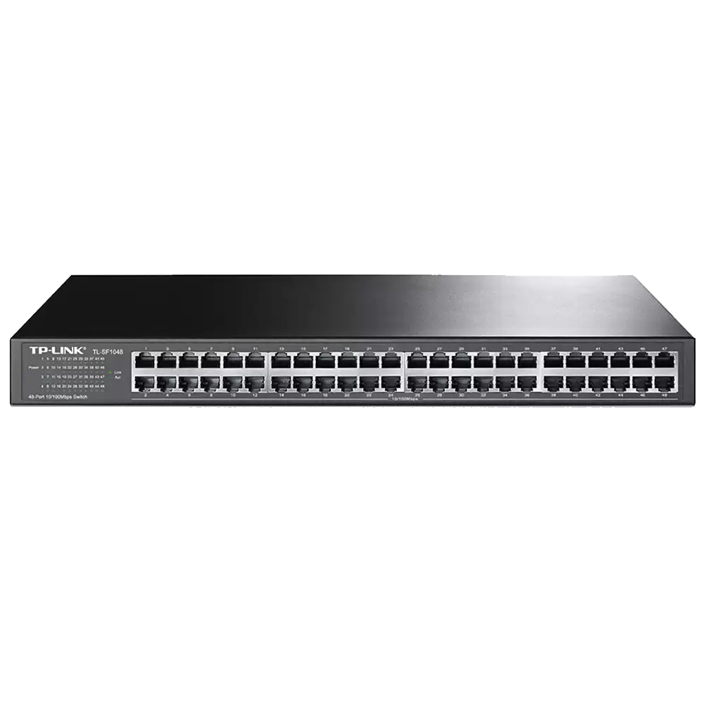 Switch Tp-link Tl-sf1048 48 Puertos Rj45 10 100 Mbps No Administrable Para Rack De 19 Pulgadas