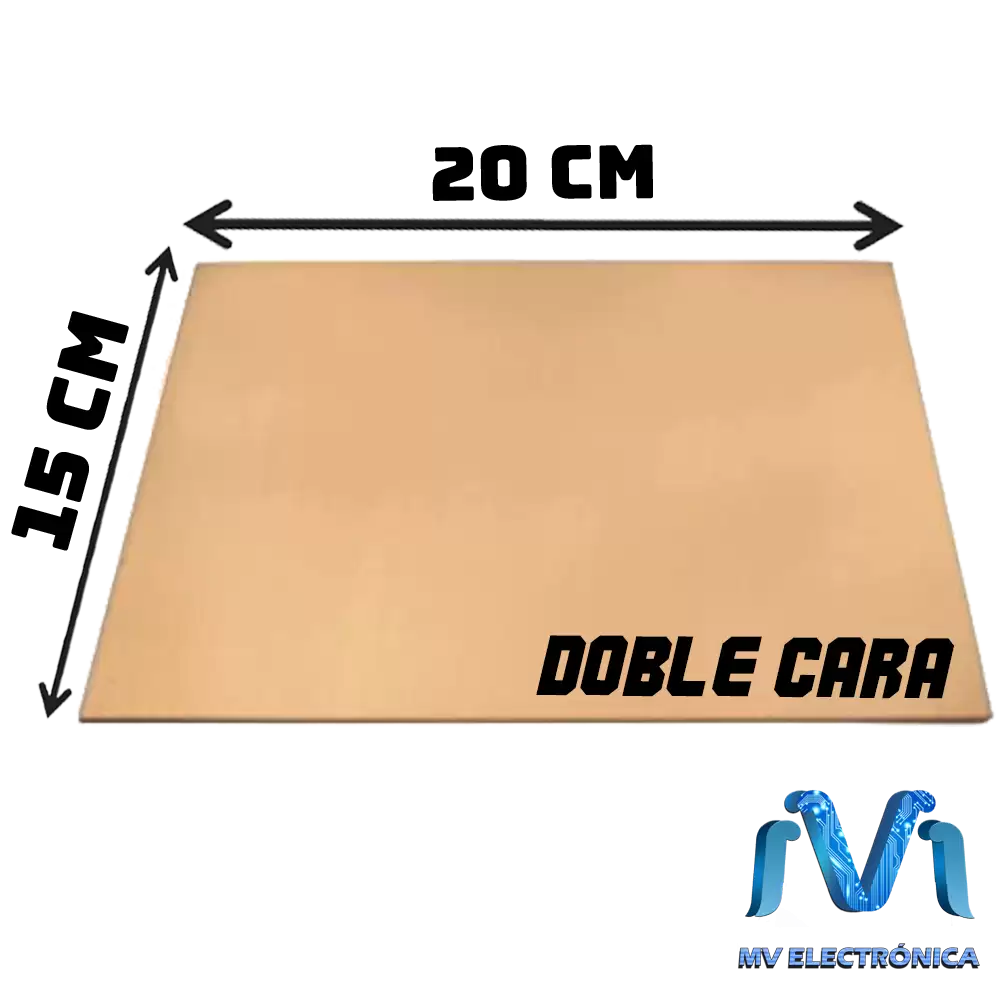 Placa Fenólica Doble Cara De 15x20 Cm De Fibra De Vidrio