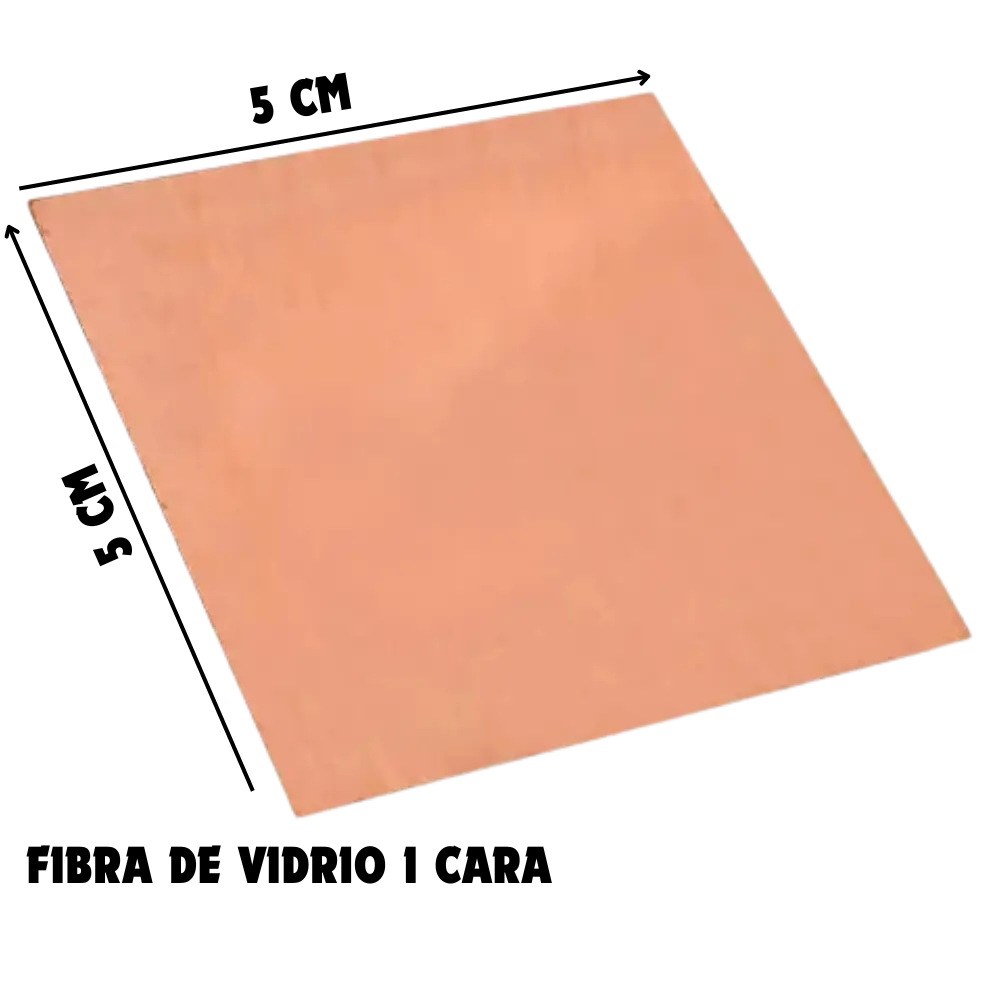 Placa Fenolica 5x5 Cm De Fibra De Vidrio  1 Cara