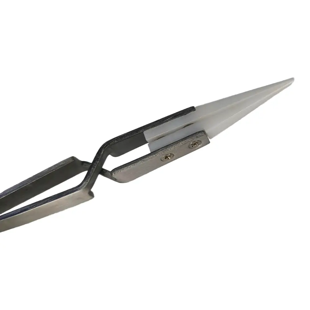 Pinza De Precision Antiestatica Con Punta De Ceramica Recta