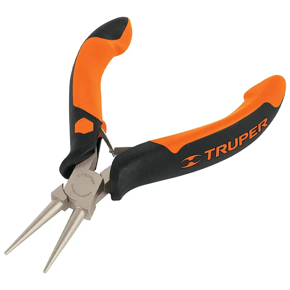 Pinza punta redonda mini 5 pulgadas mangos Comfort Grip Truper