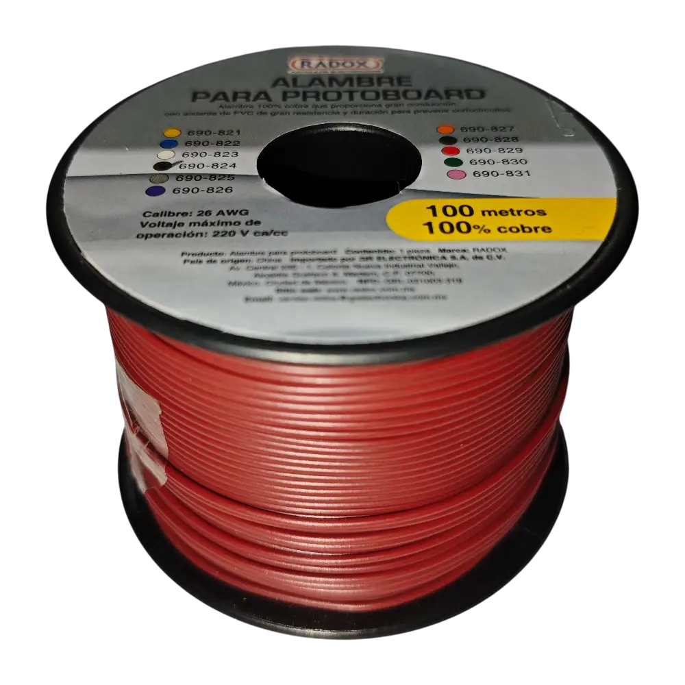 100 Metros De Alambre Estañado Cafe Marron 26awg En Rollo