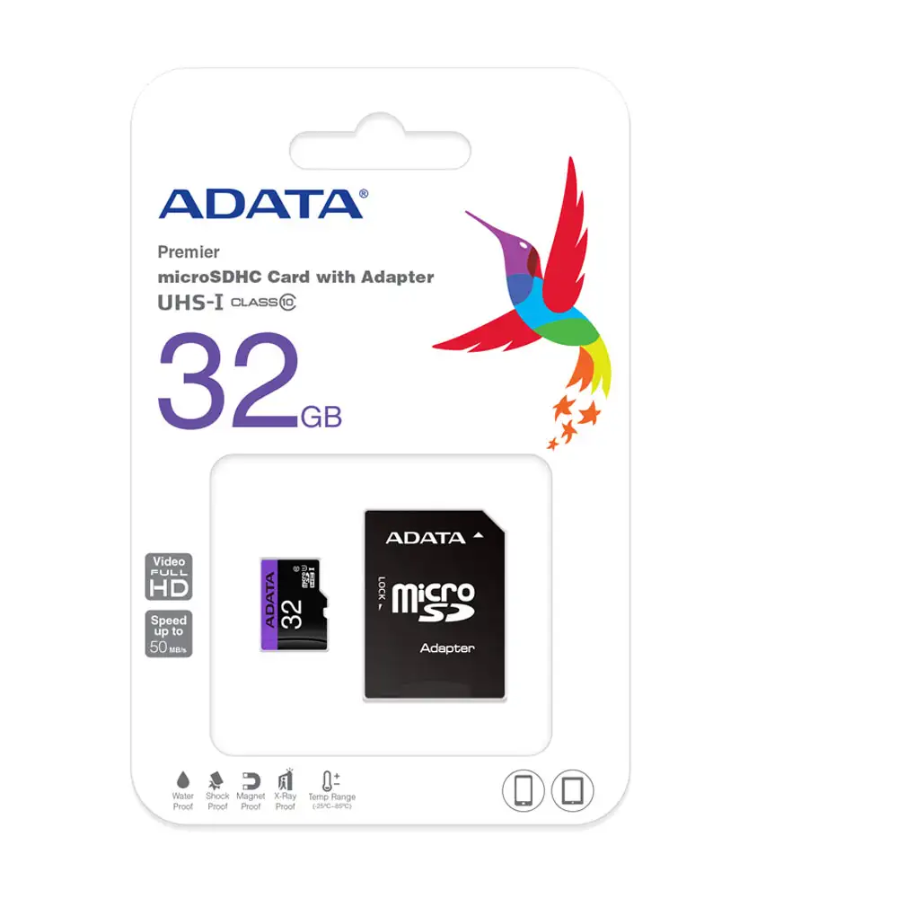 Memoria Micro Sd 32gb Adata Clase 10 80mb/S Con Adaptador Uhs-I