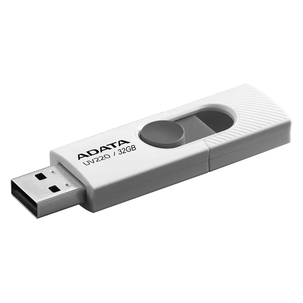 MEMORIA ADATA 32GB USB 2.0 UV220 RETRACTIL BLANCO-GRIS
